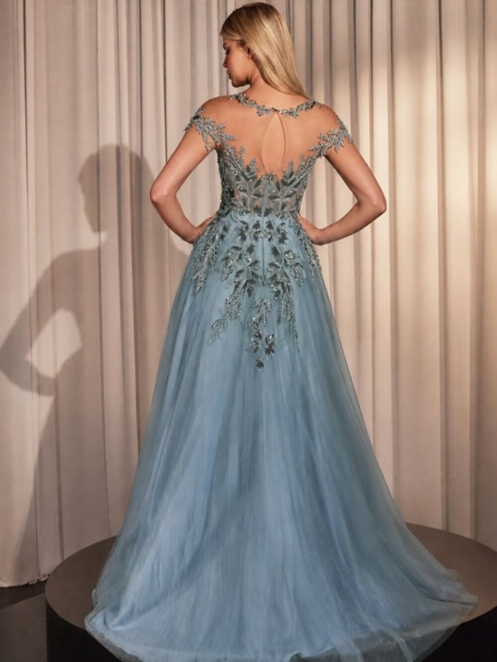 New Eggplant Sequins Embellished Formal Mother Of The Bride Tulle Gown CD A1475 - Picture 4 of 9